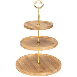 renawe 3 tier bamboo wooden cupcake stand three tiered dessert stand wooden tiered tray serving platter for wedding cupcake display stand tier cake holder stand