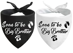soon to be big brother blue dog bandanas, gender revealing dog scarf photo prop, pet accessories for dog lovers, pet baby announcement scarf accessories, pack of 2