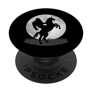 sasquatch rides - bigfoot on a unicorn moon forest magic popsockets swappable popgrip