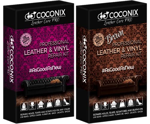 Coconix Vinyl and Leather Repair Kit and Brown Leather and Vinyl Repair Kit Set