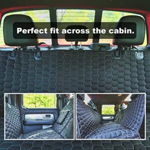 Meginc Dog Car Seat Covers for Back Seat, Pet Seat Covers for Trucks F150 and Ram 1500 Dog Seat Cover with Mesh Window Waterproof Heavy Duty Non Slip Pet Dog Hammock for Trucks Car F250 F450 Ram2500