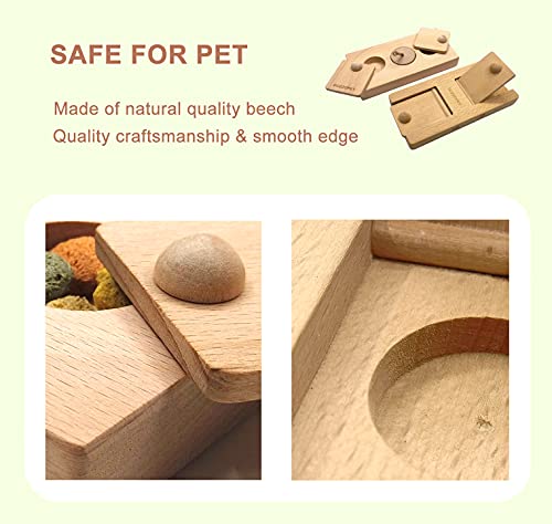 DOZZOPET Wooden Enrichment Foraging Toy for Small Pet,Interactive Hide Treats Puzzle Snuffle Game,Mental Stimulation Toy for Hamster,Guinea Pig,Rabbit,Chinchilla