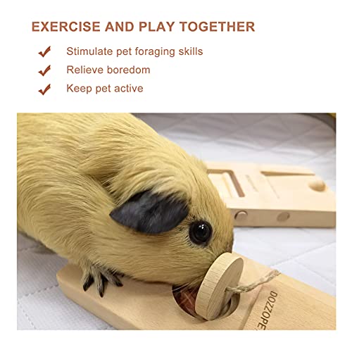 DOZZOPET Wooden Enrichment Foraging Toy for Small Pet,Interactive Hide Treats Puzzle Snuffle Game,Mental Stimulation Toy for Hamster,Guinea Pig,Rabbit,Chinchilla