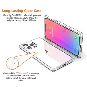 ANHONG Clear Square Case Compatible with iPhone 13 Pro 6.1 inch 2021, HD Clear Cover Enhanced Corners TPU Cushion, Shock-Absorption Soft TPU Case