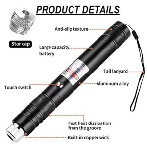 Red Laser Pointer High Power Long Range Strong Laser Light Pointer Pen, Tactical Red Lazer Pointer Presentation Dot Rechargeable for Indoor Teaching,Hiking,Outdoor Interactive Cat Laser Toy USB Charge