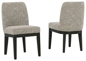 signature design by ashley burkhaus dining uph side chair (2/cn), 21"w x 24"d x 36"h, dark brown