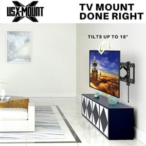 USX MOUNT Advanced Tilt TV Wall Mount for Most 42-90 inch TVs, Easy to Install Extension TV Mount Extending to 7 inch, Universal Wall Mount TV Bracket Up to 24'' Studs, VESA 600 x 400mm and 120lbs