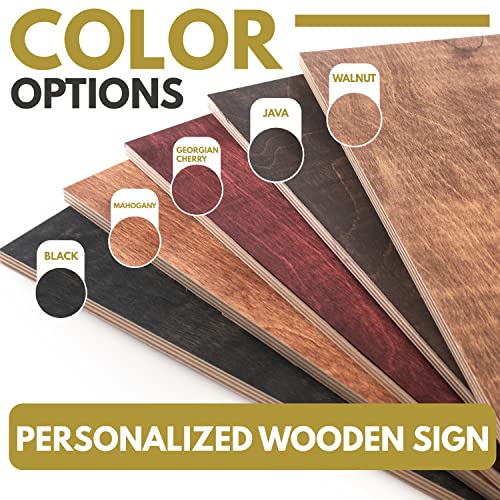 Personalized Wedding Sign, Custom Wood Family Established Sign w/Names & Dates, 15'' X 6'' - 9 Designs W/ 5 Wood Colors, Wedding Plaque for Ceremony, Bridal Shower, Wooden Engraved Sign