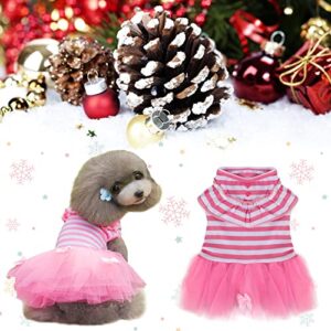 dog dress small dog clothes - dog clothes for small dogs striped mesh puppy clothes dog dresses chihuahua clothes designer dog clothes yorkie clothes princess comfortable (pink, medium)