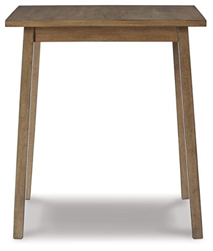 Signature Design by Ashley Shully Square DRM Counter Table, 32"W x 32"D x 36"H, Light Brown