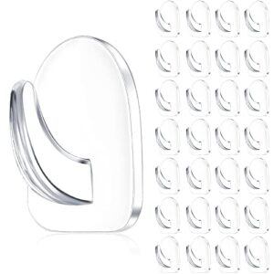 jetec 60 pieces clear adhesive hooks transparent wall hooks christmas window hanger ring hanger adhesive hanging hooks with non marking sticker for kitchen bathroom bedroom office
