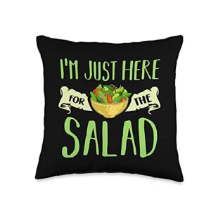 i love salad maker i love salad vegan dressing bowl throw pillow, 16x16, multicolor