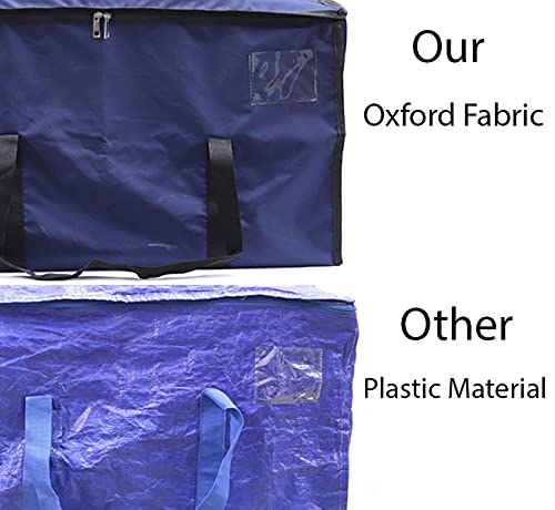 Dino74 Set of 2 Blue Moving Bag - 75l Oversized Large Space Saving Clothes Storage Bag, College Dorms Reusable Traveling Bag for Hiking Outings 65 X 38 X 30cm