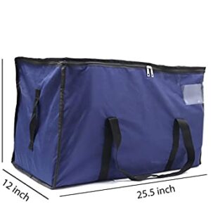 Dino74 Set of 2 Blue Moving Bag - 75l Oversized Large Space Saving Clothes Storage Bag, College Dorms Reusable Traveling Bag for Hiking Outings 65 X 38 X 30cm