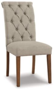 signature design by ashely harvina french country tufted upholstered dining chair, 2 count, beige