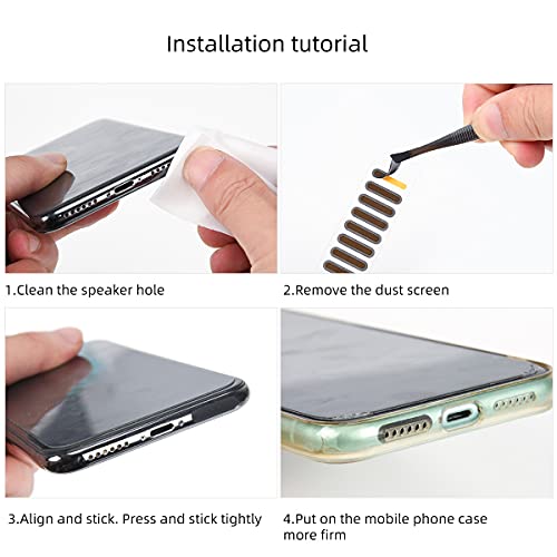 2 in 1 iPhone Anti Dust Plug Kit,Anti Dust Plug x 5, Speaker Mesh Anti Dust Proof Adhesive Sticker x 2,Dustproof Kit for iPhone 14 13 12,12 Pro,12 Mini 11,11 Pro Max,11 Pro,X,Xs Max,XR,8,8Plus,7 Plus