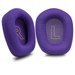 molgria ear pads cushion, replacement fabric earpads for logitech g733 wireless gaming headset (purple)