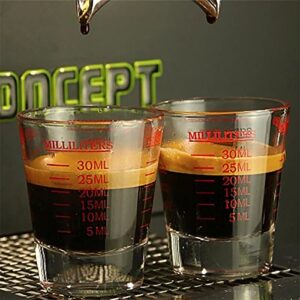 NCnnwovf Shot Glasses Measuring cup Liquid Heavy Glass Wine Glass Espresso Shot Glass 26-Incremental Measurement 1oz, 6 Tsp, 2 Tbs, 30ml Black and Red