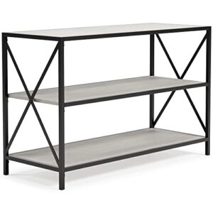 signature design by ashley bayflynn modern industrial 2 shelf bookcase, white & black