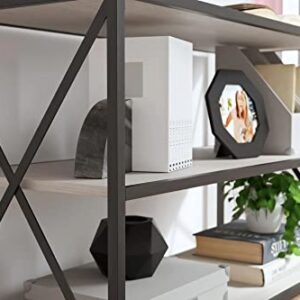Signature Design by Ashley Bayflynn Modern Industrial 2 Shelf Bookcase, White & Black