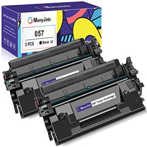 manyjets 057 compatible toner cartridge replacement for canon 057 057h crg-057 crg-057h black work with canon imageclass mf445dw lbp226dw mf448dw lbp227dw mf445 lbp228dw mf449dw printer (black,2-pack)