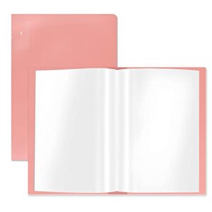 diamond painting storage presentation book 40 clear pockets sleeves protectors art portfolio clear book for 30 x 40 cm diamond painting (can accommodate 16.5 x 12.1inch) - pink