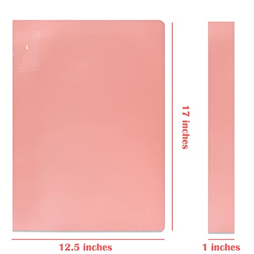 Diamond Painting Storage Presentation Book 40 Clear Pockets Sleeves Protectors Art Portfolio Clear Book for 30 x 40 cm Diamond Painting (Can Accommodate 16.5 X 12.1inch) - Pink