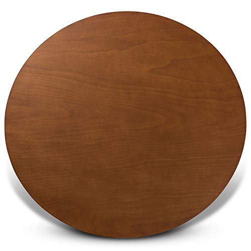 BOWERY HILL Walnut Finished 48-Inch-Wide Round Wood Dining Table