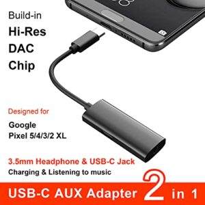 ivoros USB C to 3.5mm Headphone & Charge Adapter, Type C Audio Jack Earphone Aux Converter,Work for Samsung Galaxy s21/s20/FE 5G/Ultra/Note 20/10+Plus,Google Pixel 6/5/4/3/2 XL,iPad Pro/Air 4/mini6