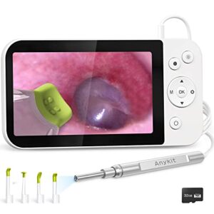 Ear Wax Removal Camera, Visual Ear Cleaner with 5" IPS Screen, Digital Otoscope with Ear Cleaning Tool, 32G Card, HD Video Ear Scope Supports Photo Snap and Video Recording.