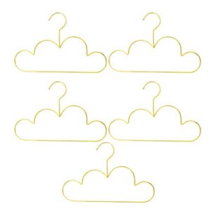 jojofuny 5pcs cloud hangers for kids clothes, gold cloud shape kids hangers metal non slip children clothes coat sweater hangers