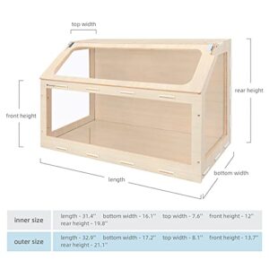 Niteangel Vista Hamster Cage W/Oblique Opening Cage Door - MDF Aspen Small Animal Cage for Syrian Dwarf Hamsters Degus Mice or Other Similar-Sized Pets (Small - 32.9 x 17.2 x 21.1 inches, Burlywood)