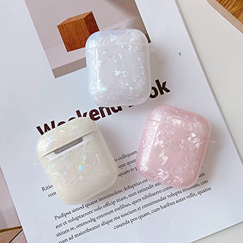 Cocomii Pearl AirPods Case - Pearl Glitter - Slim - Lightweight - Glossy - Keychain Ring Shiny Sparkle Sequin Bling - Luxury Aesthetic Headphone Case Cover Compatible with Apple AirPods (Iridescent)