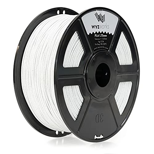 WYZworks PLA 1.75mm [ Marble White ] Premium Thermoplastic Polylactic Acid 3D Printer Filament - Dimensional Accuracy +/- 0.05mm 1kg / 2.2lb + [ Multiple Color Options Available ]