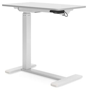 signature design by ashley lynxtyn adjustable height side desk, 28"w x 16"d x 26/41"h, black