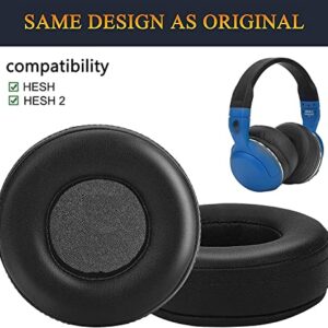 SOULWIT Professional Replacement Earpads Cushions for Skullcandy Hesh & Hesh 2 Wireless Over-Ear Headphones, Ear Pads with Softer Leather, Noise Isolation Foam, Added Thickness (Black)