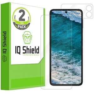 iqshield screen protector compatible with samsung galaxy z flip 3 (2-pack) anti-bubble clear film