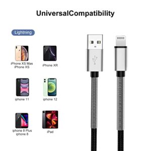 15 Ft Extra Long iPhone Charger Cord, [Apple MFi Certified] iPhone Charging Cable, 2.4A Nylon Braided Lightning Cable for iPhone 14 13 12/11 Pro Max/ 11 Pro/XS Max/XS/XR/X/ 8 Plus/ 8/7 -Silver