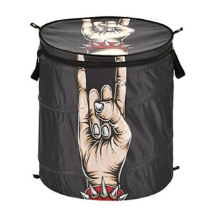 rock n roll hand pop up laundry hamper collapsible with lid dirty clothes hamper laundry basket clothes toy books organizer for home, kids toy, laundry room