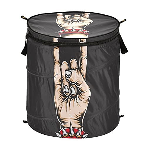 Rock N Roll Hand Pop Up Laundry Hamper Collapsible with Lid Dirty Clothes Hamper Laundry Basket Clothes Toy Books Organizer for Home, Kids Toy, Laundry Room