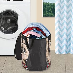 Rock N Roll Hand Pop Up Laundry Hamper Collapsible with Lid Dirty Clothes Hamper Laundry Basket Clothes Toy Books Organizer for Home, Kids Toy, Laundry Room