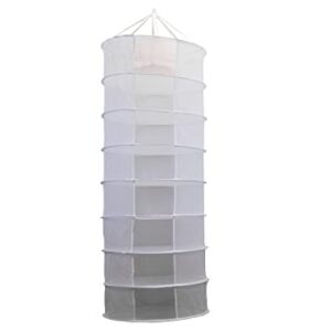 Viagrow Dry Net Hanging Herb Drying Rack, 8 Layer, 2FT x 5FT, 8 Layer (White, 8-Rack)