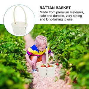 Cabilock Bread Rattan Basket 6pcs Mini Woven Baskets with Handles Rustic Rattan Wedding Flower Girl Basket Flower Candy Chocolate Cookie Gift Box for Wedding Easter Party Favors Wicker Cutlery Basket