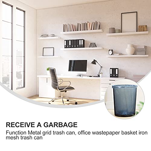 Trashcan Mesh Wire Garbage Basket Black Wastebasket Recycling Bin Paper Clutter Waste Can Home Office Trash Can Size S Office Wastebasket