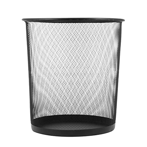 Trashcan Mesh Wire Garbage Basket Black Wastebasket Recycling Bin Paper Clutter Waste Can Home Office Trash Can Size S Office Wastebasket