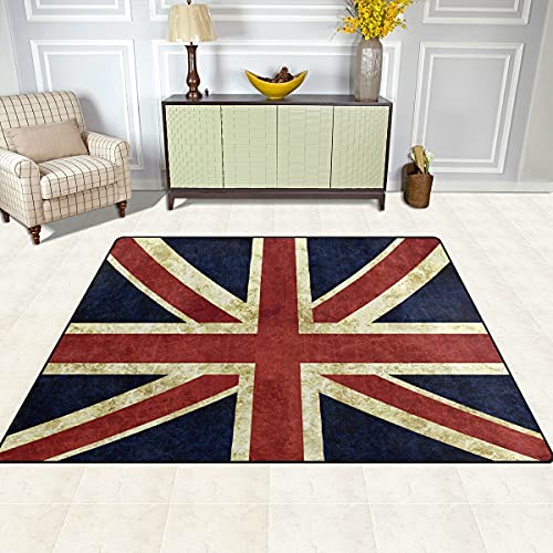 ALAZA Lovely British Flag Non Slip Area Rug 4' x 5' for Living Dinning Room Bedroom Kitchen Hallway Office Modern Home Decorative