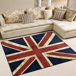 ALAZA Lovely British Flag Non Slip Area Rug 4' x 5' for Living Dinning Room Bedroom Kitchen Hallway Office Modern Home Decorative