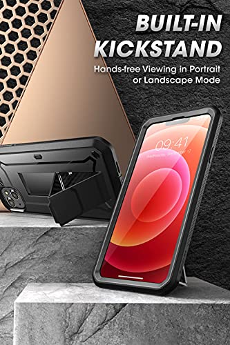 SUPCASE Unicorn Beetle Pro Series Case for iPhone 13 (2021 Release) 6.1 Inch, Built-in Screen Protector Full-Body Rugged Holster Case (Black)