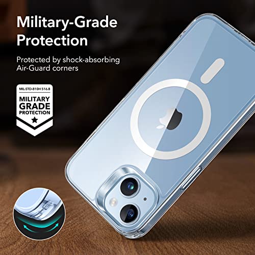 ESR for iPhone 14 Case/iPhone 13 Case, Compatible with MagSafe, Shockproof Military-Grade Protection, Magnetic Phone Case for iPhone 14/13, Classic Hybrid Case (HaloLock), Clear