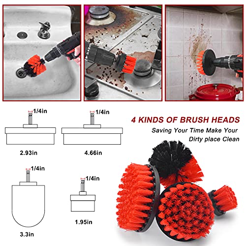 SJPLZQC 18Pcs Car Detailing Brush Set, Car Detailing Kit, Auto Detailing Drill Brush Set, Car Detailing Brushes, Car Wash Kit,Car Accessories,Car Cleaning Tools Kit for Interior,Exterior,Wheels